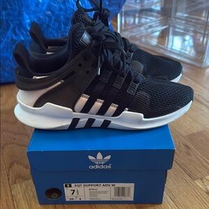 Women Adidas EQT Support ADV Black Sneakers Size 7.5